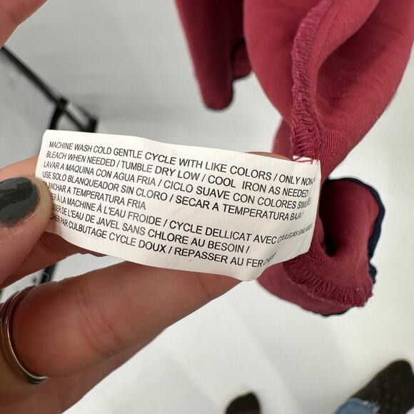 ELOQUII NWT Marroon with Navy Trim Short Sleeve Wrap Dress // 18 - Picture 7 of 10